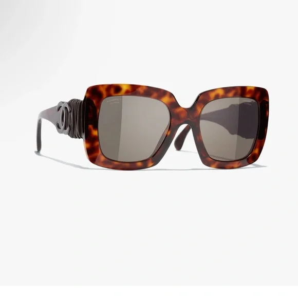 Chanel Brown sunglasses brand new with box Chanel Sunglasses 5513-A c.714/S5 Tortoise Tweed Cat Eye  main image 2